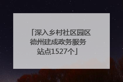 深入乡村社区园区 德州建成政务服务站点1527个