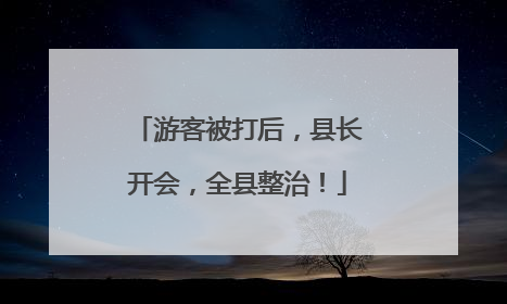 游客被打后，县长开会，全县整治！