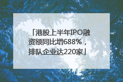 港股上半年IPO融资额同比增688%，排队企业达220家
