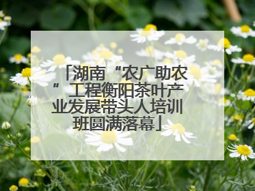 湖南“农广助农”工程衡阳茶叶产业发展带头人培训班圆满落幕