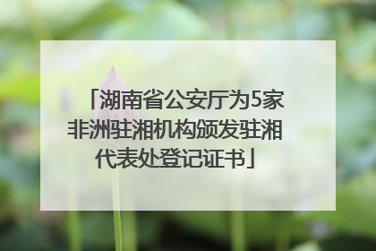 湖南省公安厅为5家非洲驻湘机构颁发驻湘代表处登记证书