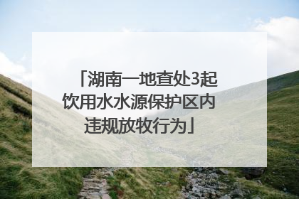 湖南一地查处3起饮用水水源保护区内违规放牧行为