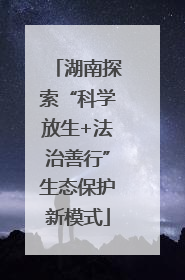 湖南探索“科学放生+法治善行”生态保护新模式