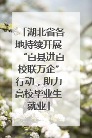 湖北省各地持续开展“百县进百校联万企”行动，助力高校毕业生就业