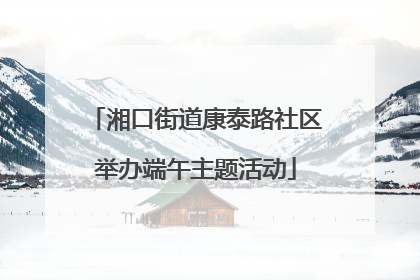 湘口街道康泰路社区举办端午主题活动