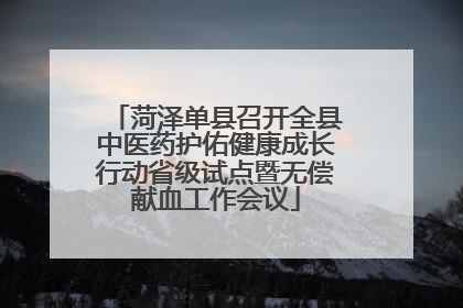 菏泽单县召开全县中医药护佑健康成长行动省级试点暨无偿献血工作会议