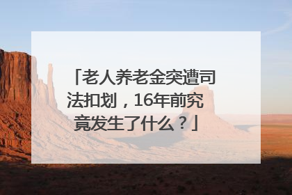 老人养老金突遭司法扣划，16年前究竟发生了什么？