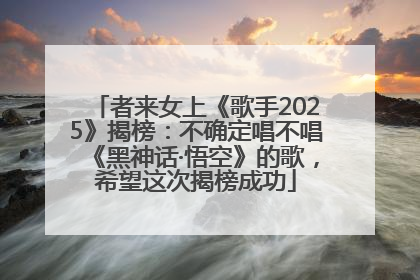 者来女上《歌手2025》揭榜：不确定唱不唱《黑神话·悟空》的歌，希望这次揭榜成功