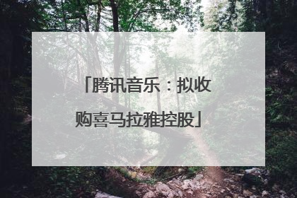 腾讯音乐：拟收购喜马拉雅控股