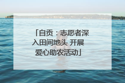 自贡：志愿者深入田间地头 开展爱心助农活动