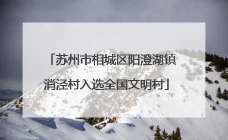 苏州市相城区阳澄湖镇消泾村入选全国文明村