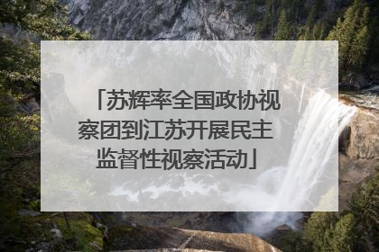 苏辉率全国政协视察团到江苏开展民主监督性视察活动