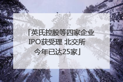 英氏控股等四家企业IPO获受理 北交所今年已达25家