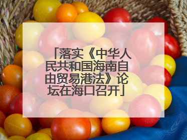 落实《中华人民共和国海南自由贸易港法》论坛在海口召开