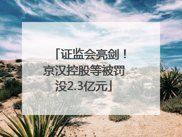 证监会亮剑！京汉控股等被罚没2.3亿元