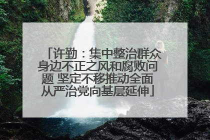 许勤：集中整治群众身边不正之风和腐败问题 坚定不移推动全面从严治党向基层延伸