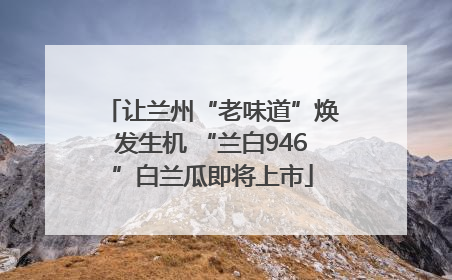 让兰州“老味道”焕发生机 “兰白946”白兰瓜即将上市