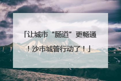 让城市“肠道”更畅通！沙市城管行动了！