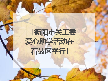 衡阳市关工委爱心助学活动在石鼓区举行