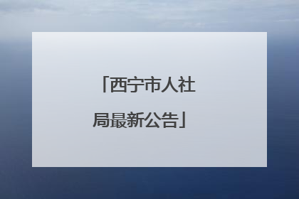 西宁市人社局最新公告