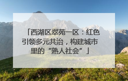 西湖区翠苑一区：红色引领多元共治，构建城市里的“熟人社会”