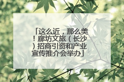 这么近，那么美！廊坊文旅（长沙）招商引资和产业宣传推介会举办