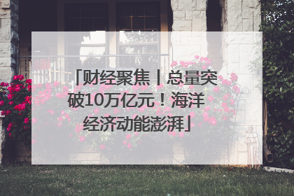 财经聚焦丨总量突破10万亿元！海洋经济动能澎湃