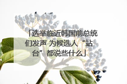 选举临近韩国前总统们发声 为候选人“站台”都说些什么