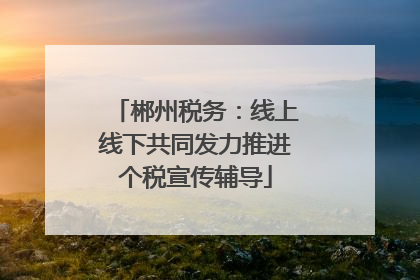 郴州税务：线上线下共同发力推进个税宣传辅导