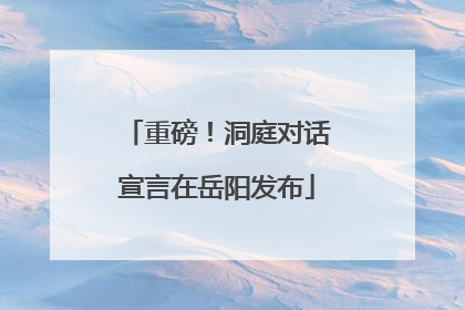 重磅！洞庭对话宣言在岳阳发布
