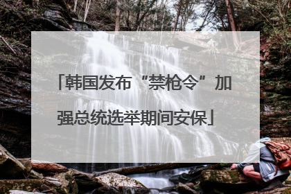 韩国发布“禁枪令”加强总统选举期间安保
