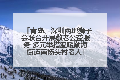 青岛、深圳两地狮子会联合开展敬老公益服务 多元举措温暖潮海街道南杨头村老人