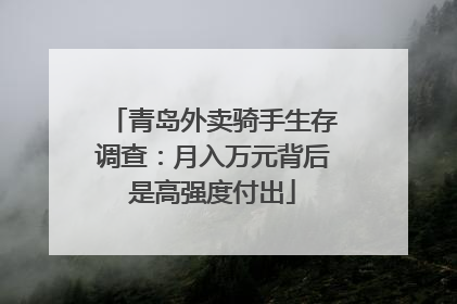青岛外卖骑手生存调查：月入万元背后是高强度付出