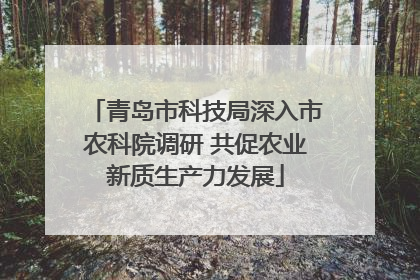 青岛市科技局深入市农科院调研 共促农业新质生产力发展