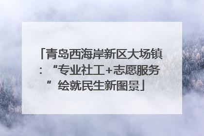 青岛西海岸新区大场镇：“专业社工+志愿服务”绘就民生新图景