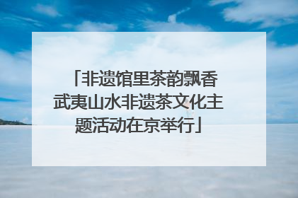 非遗馆里茶韵飘香 武夷山水非遗茶文化主题活动在京举行