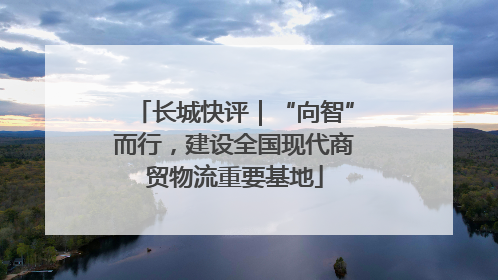 长城快评｜“向智”而行，建设全国现代商贸物流重要基地
