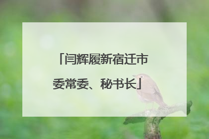 闫辉履新宿迁市委常委、秘书长