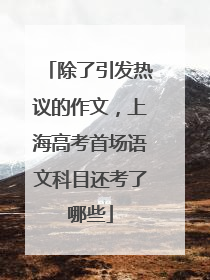 除了引发热议的作文，上海高考首场语文科目还考了哪些