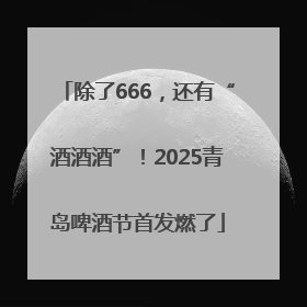 除了666，还有“酒酒酒”！2025青岛啤酒节首发燃了