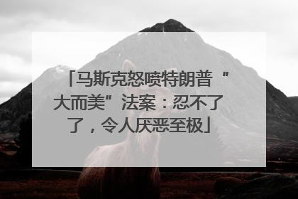 马斯克怒喷特朗普“大而美”法案：忍不了了，令人厌恶至极
