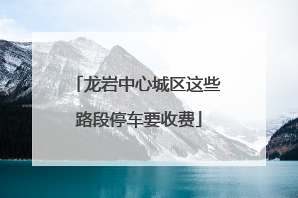 龙岩中心城区这些路段停车要收费