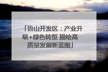 鲁山开发区：产业升级+绿色转型 描绘高质量发展新蓝图