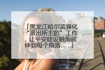 黑龙江哈尔滨强化“派出所主防”工作，让平安建设触角延伸到每个角落……