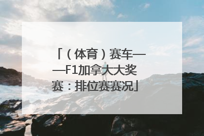 （体育）赛车——F1加拿大大奖赛：排位赛赛况