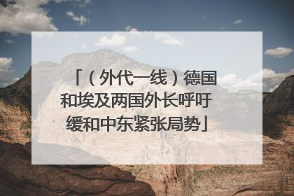 （外代一线）德国和埃及两国外长呼吁缓和中东紧张局势