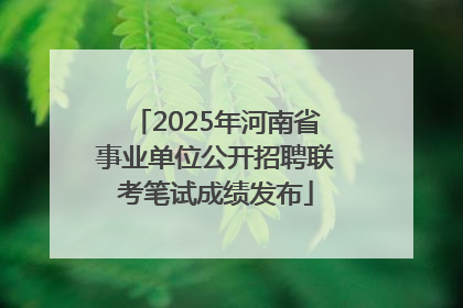 2025年河南省事业单位公开招聘联考笔试成绩发布