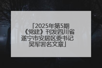 2025年第5期《党建》刊发四川省遂宁市安居区委书记吴军署名文章