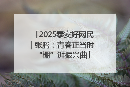 2025泰安好网民｜张腾：青春正当时 “棚”湃振兴曲