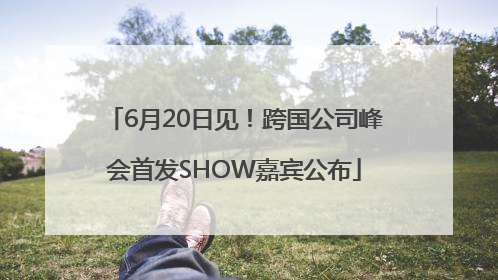 6月20日见！跨国公司峰会首发SHOW嘉宾公布